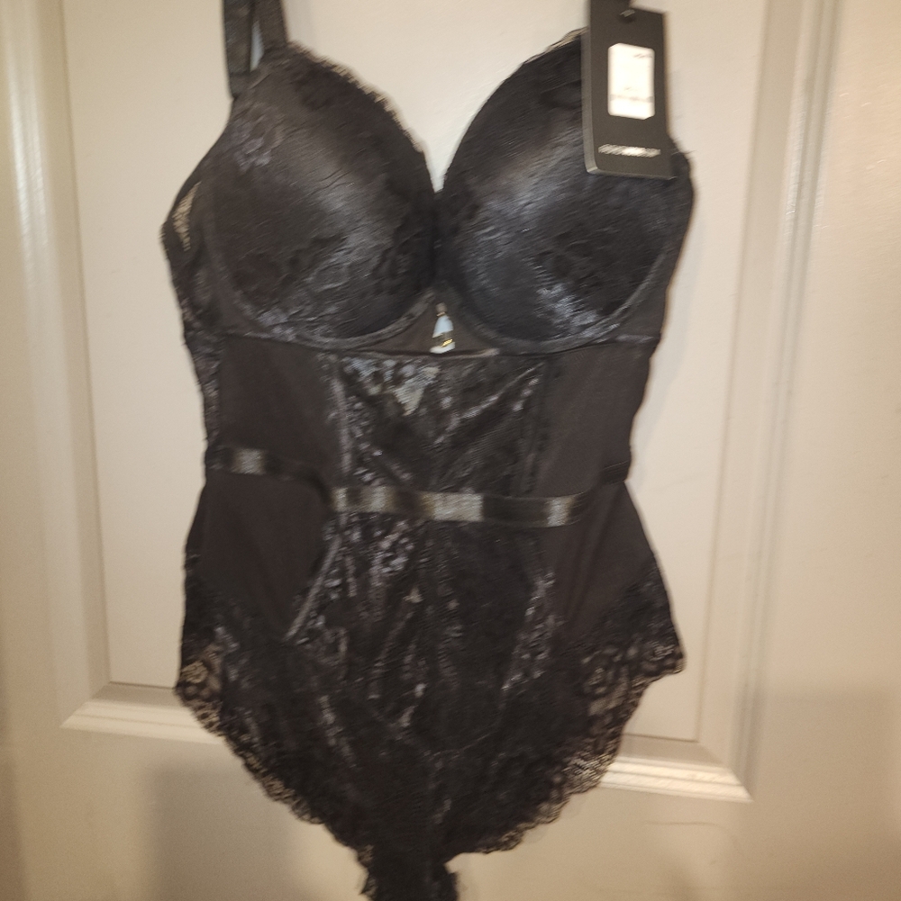 Elegant Black Lace Bodysuit
